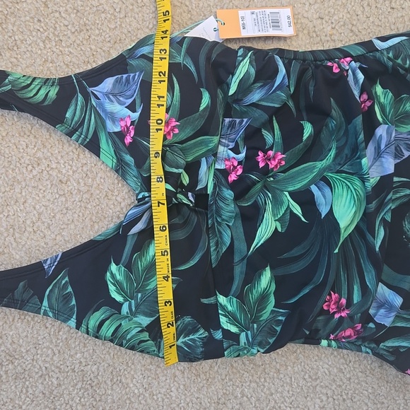 NWT Kona Sol Full Coverage Tropical Print One Piece Swimsuit Size Medium - Picture 5 of 10